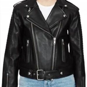 Anine Bing | Black Leather Biker Jacket